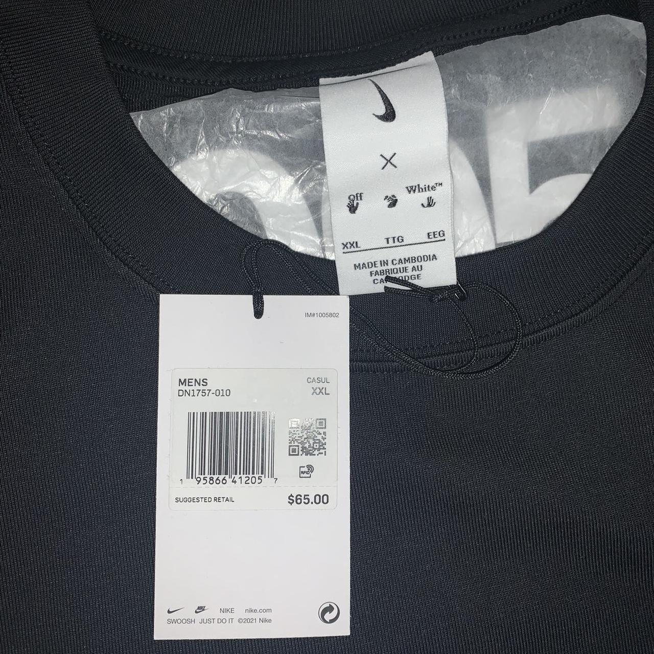 Off-White x Nike 005 Black T-Shirt . Men's size XXL... - Depop