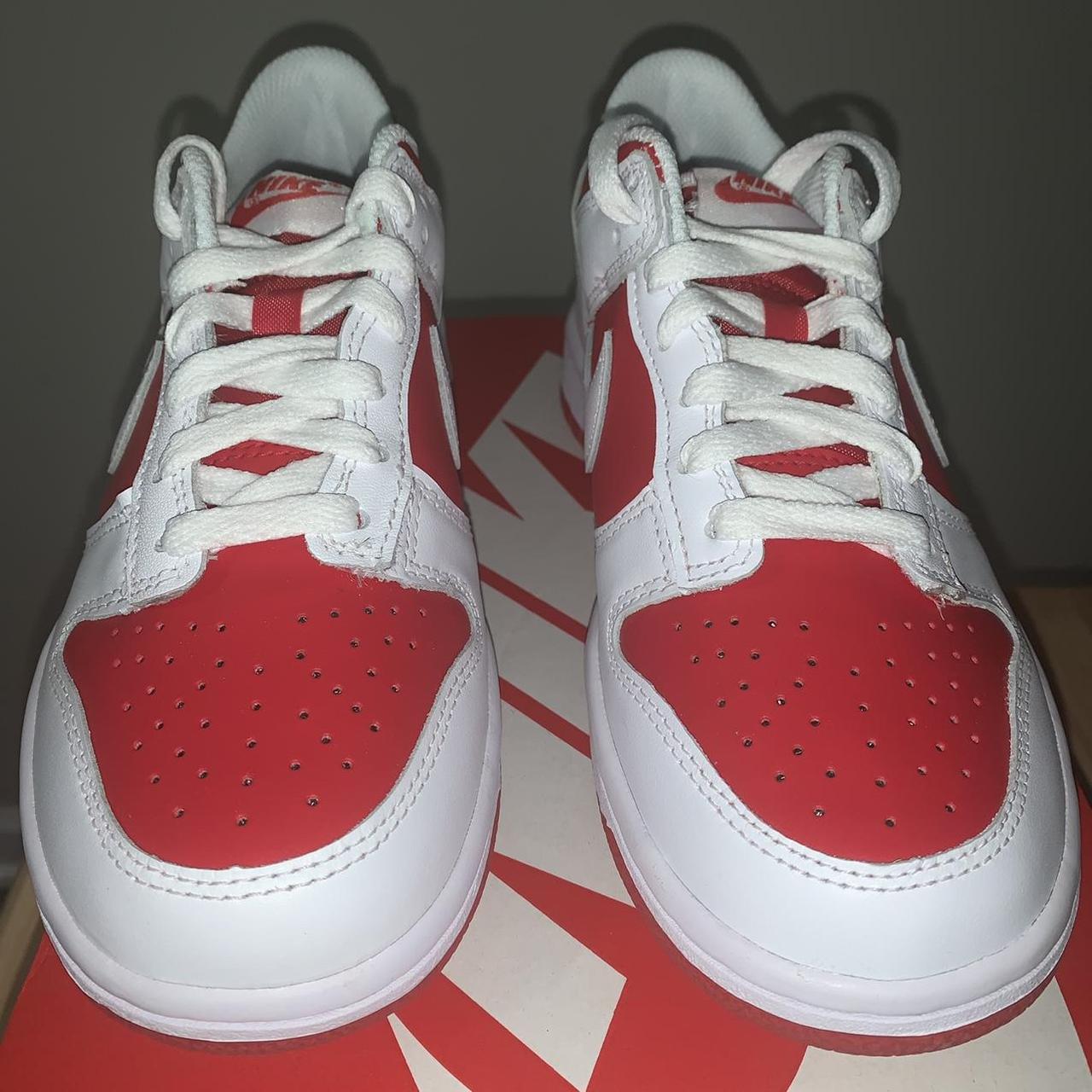 Nike Red and White Trainers | Depop