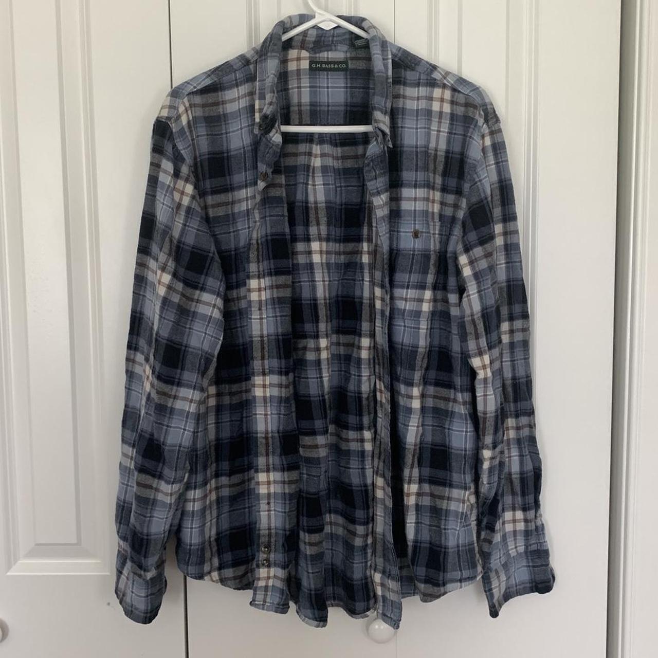 Relaxed Fit Unisex Blue and Yellow Plaid Flannel. - Depop