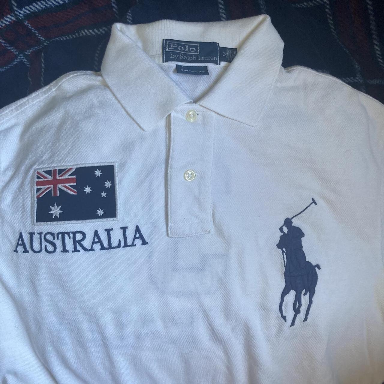 Ralph Lauren Australia polo Size medium white flag