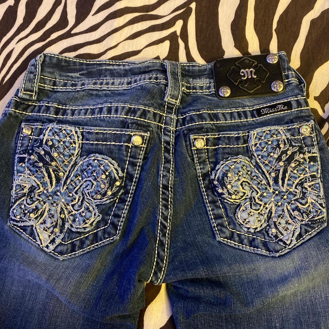 Super pretty embellished/embroidered miss me jeans.... - Depop