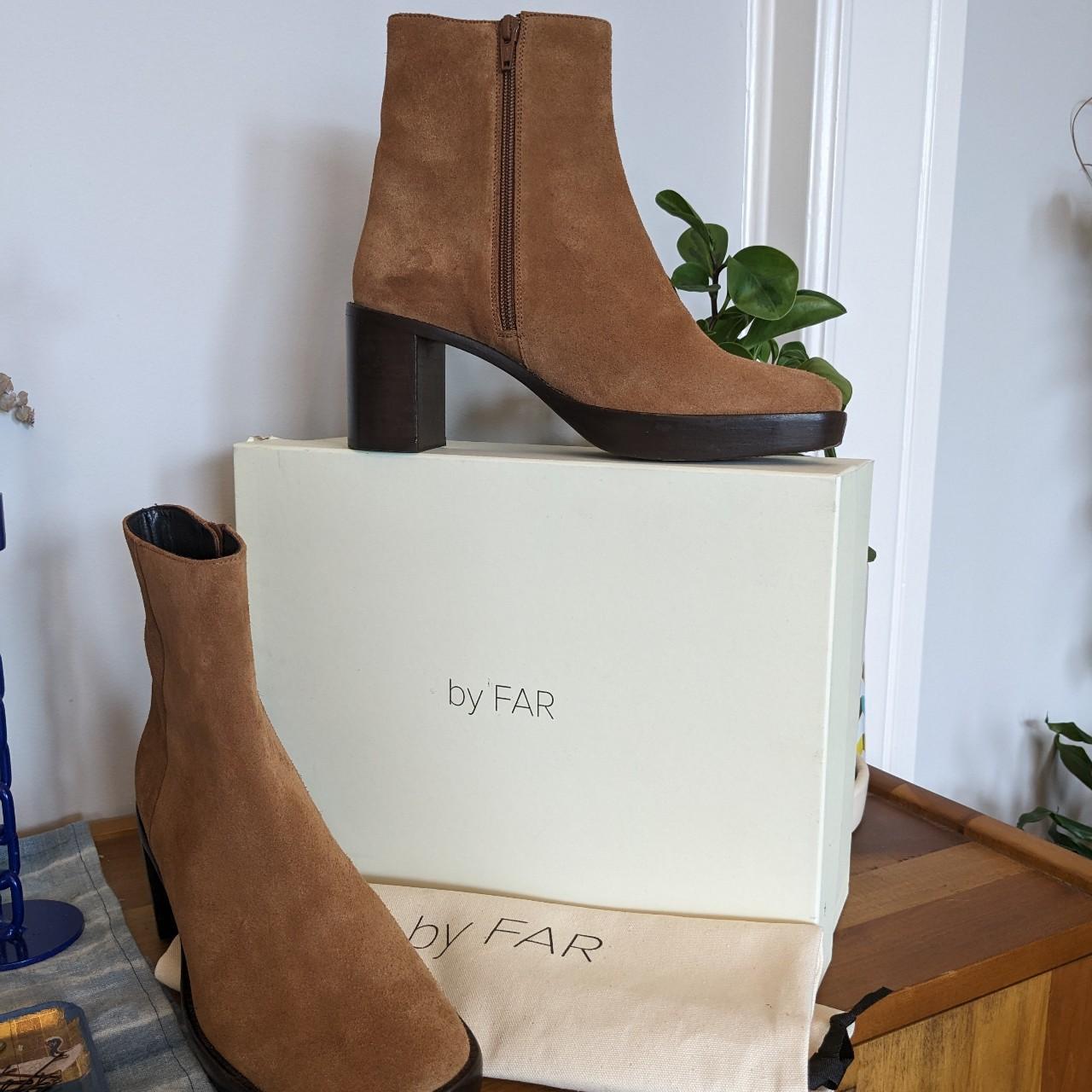 By Far Ellen Ankle Boots Cognac Suede size