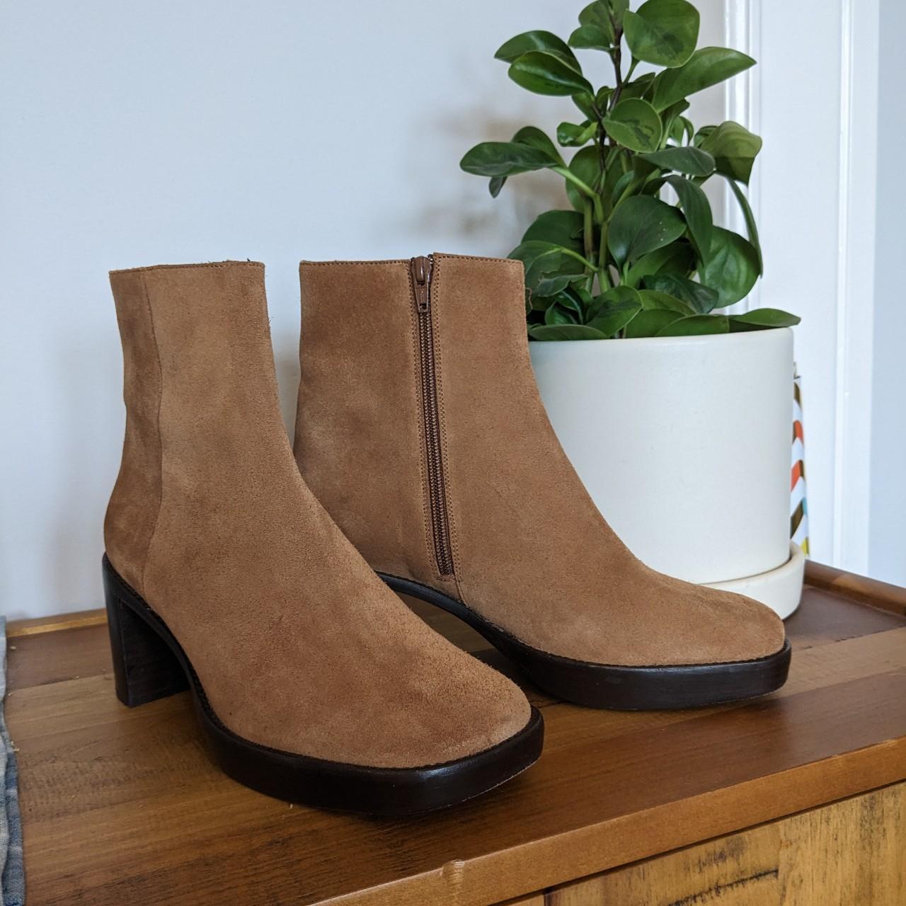 By Far Ellen Ankle Boots Cognac Suede size