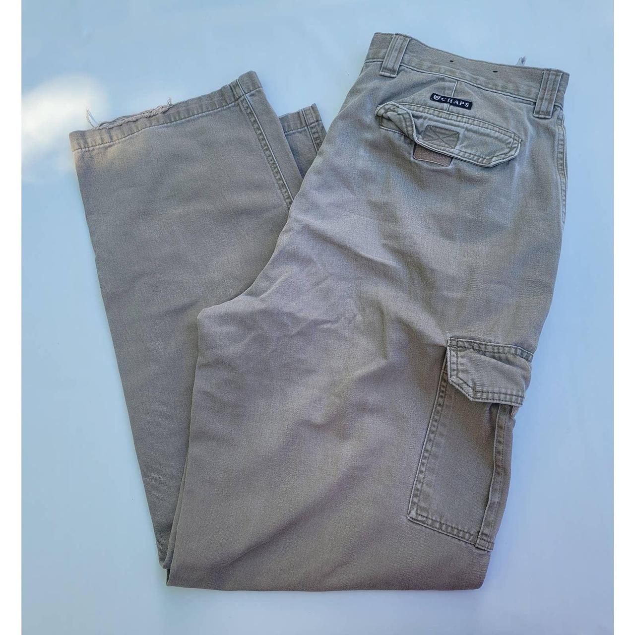 Chaps Ralph Lauren Wide leg Olive Green Cargo Pants.... - Depop