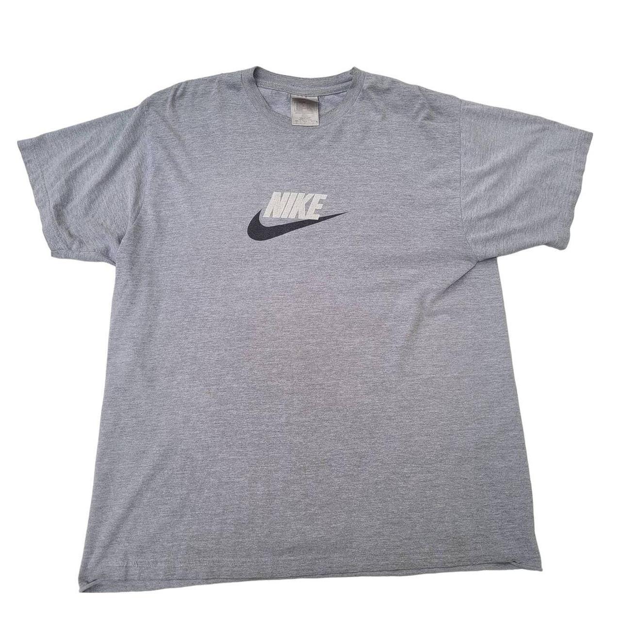 Vintage Gray silver tag NIKE tee shirt . nike... - Depop