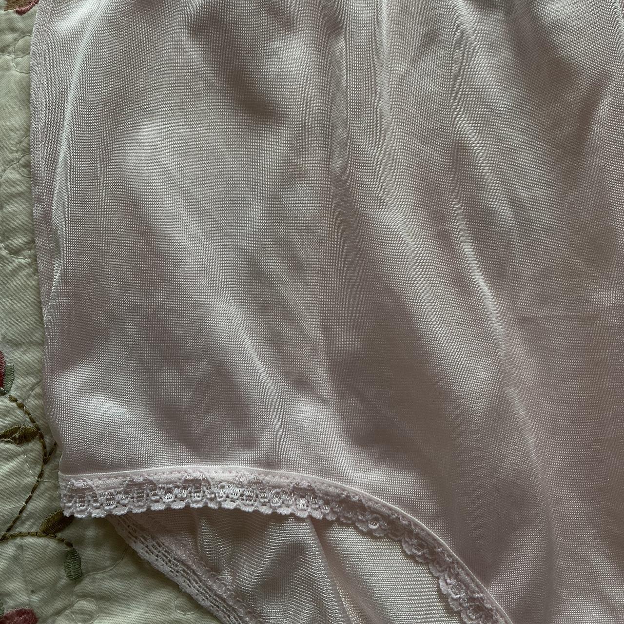 vintage pink silky high waisted underwear size 5 - Depop
