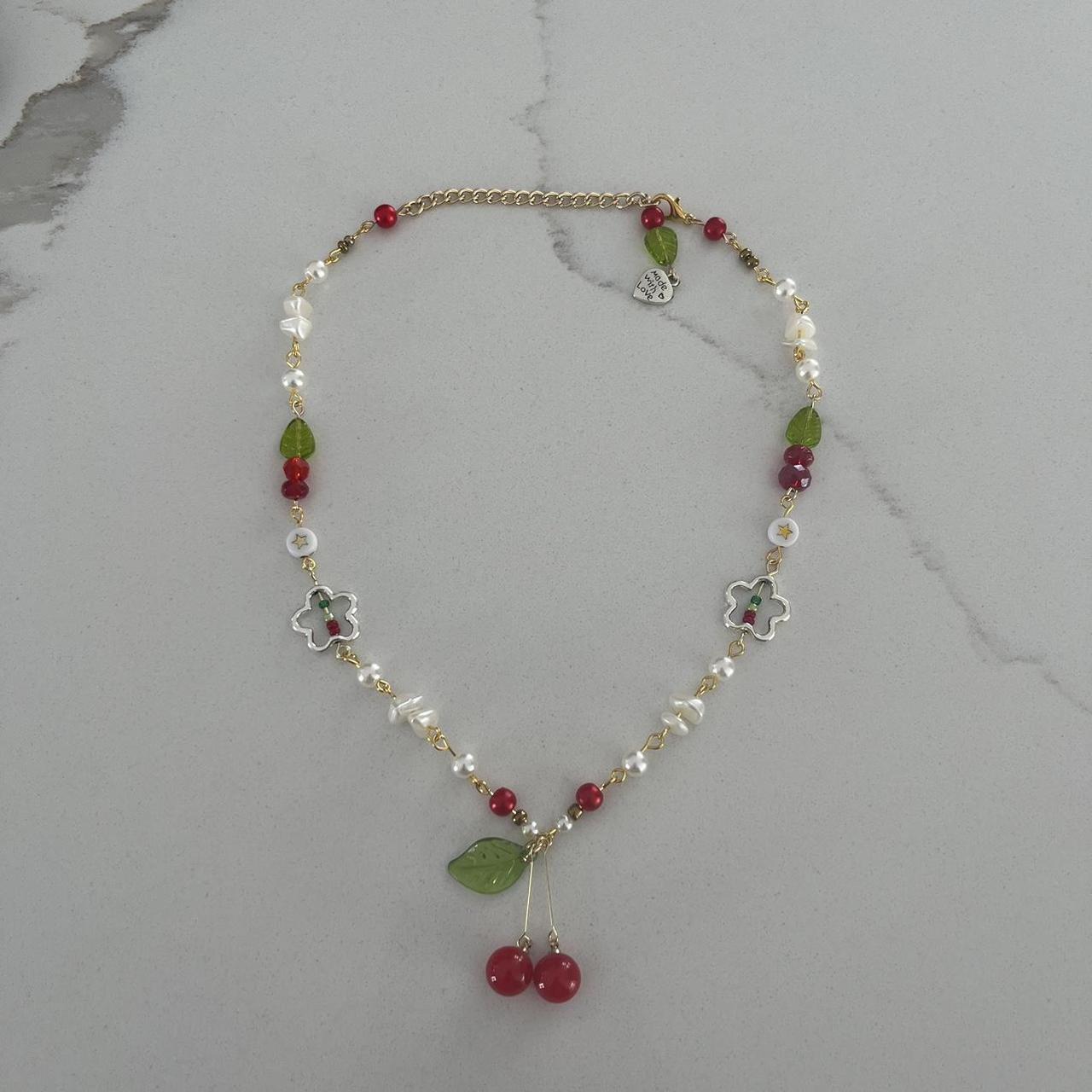 Cherry Beaded Necklace Tutorial: How to Make a Beaded Cherry Necklace 