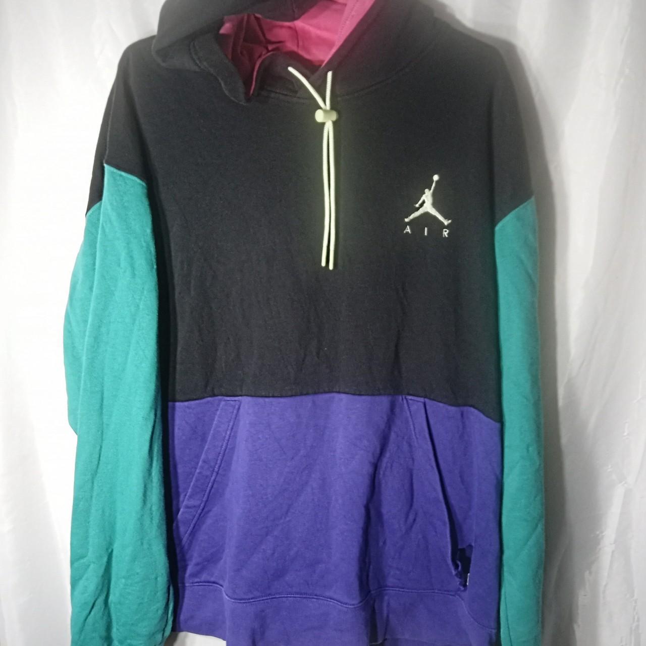 Nike Air Jordan Colorblock Hoodie Size Extra Large - Depop