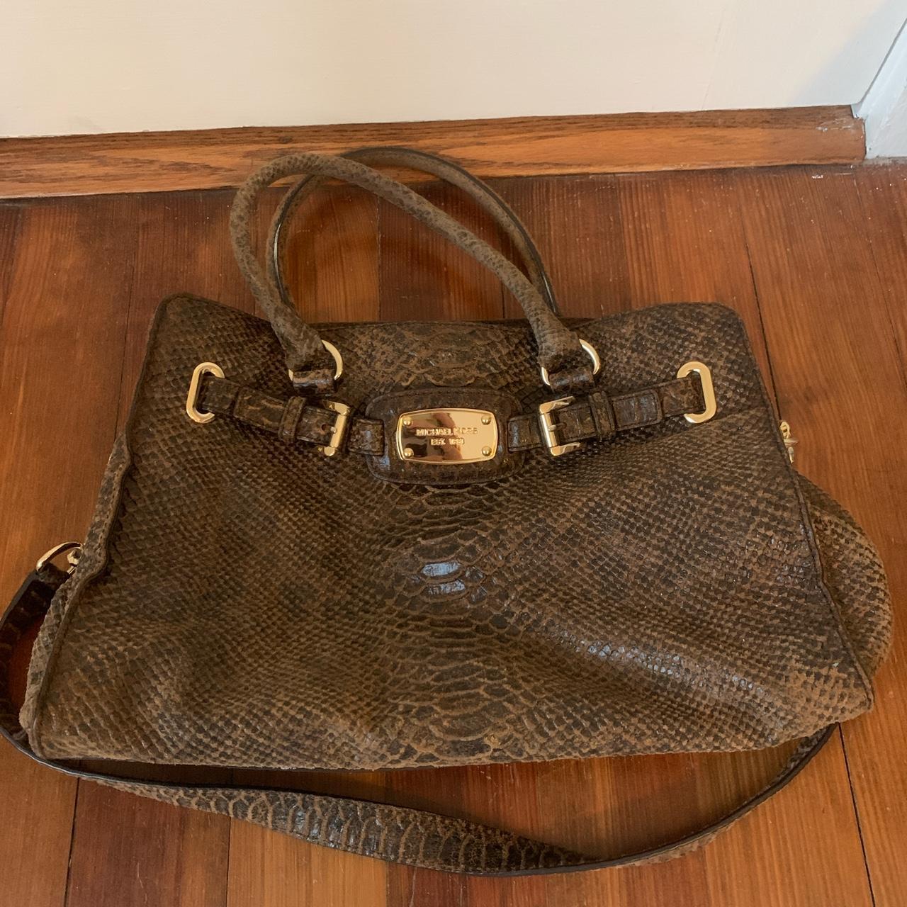 Michael kors deals blue snakeskin purse