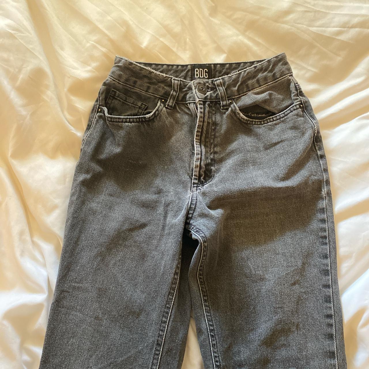 Black/grey BDG jeans. Pretty worn as seen in photos.... - Depop