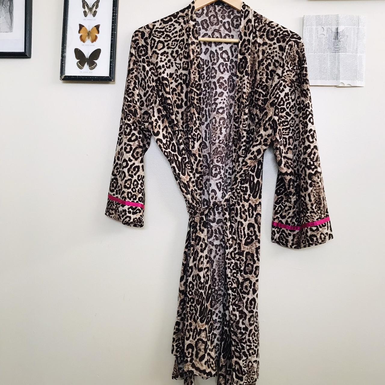 Cheetah silk robe best sale