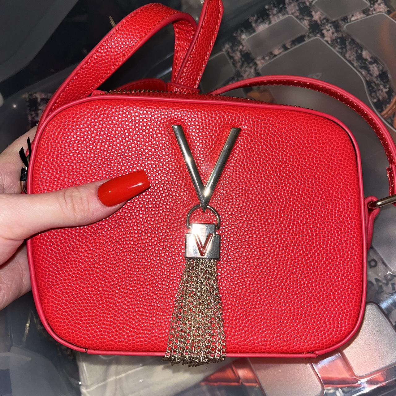 Valentino Bags Divina Chain Shoulder Bag in red. - Depop