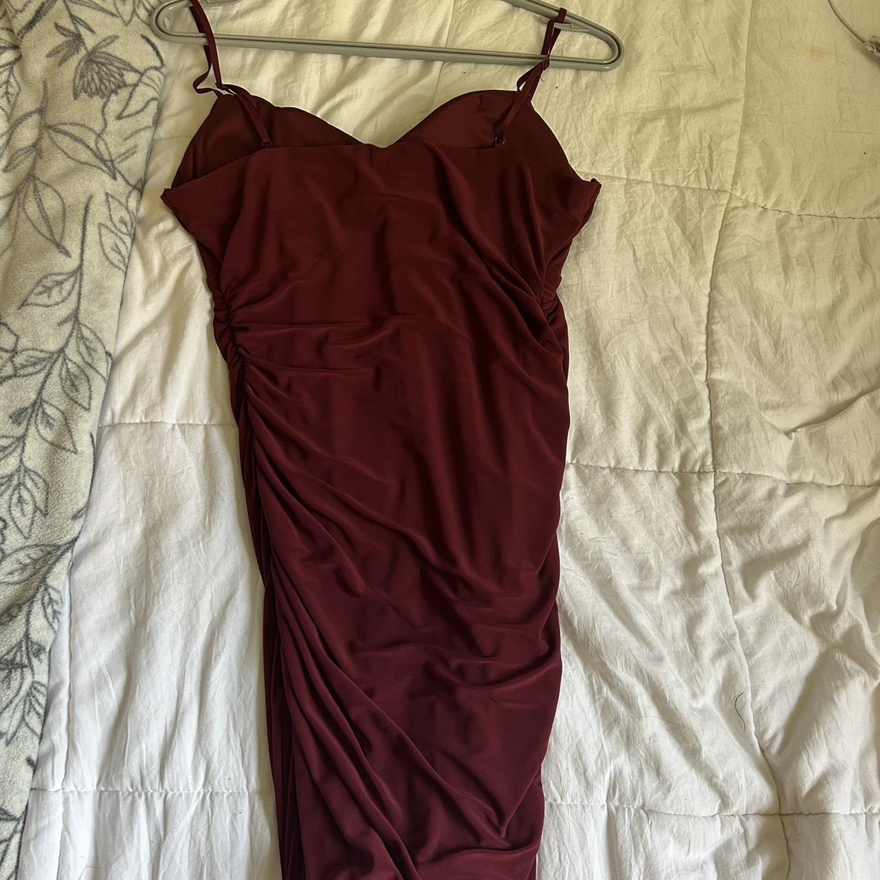 Burgundy tight dress bought for Homecoming perfect... - Depop