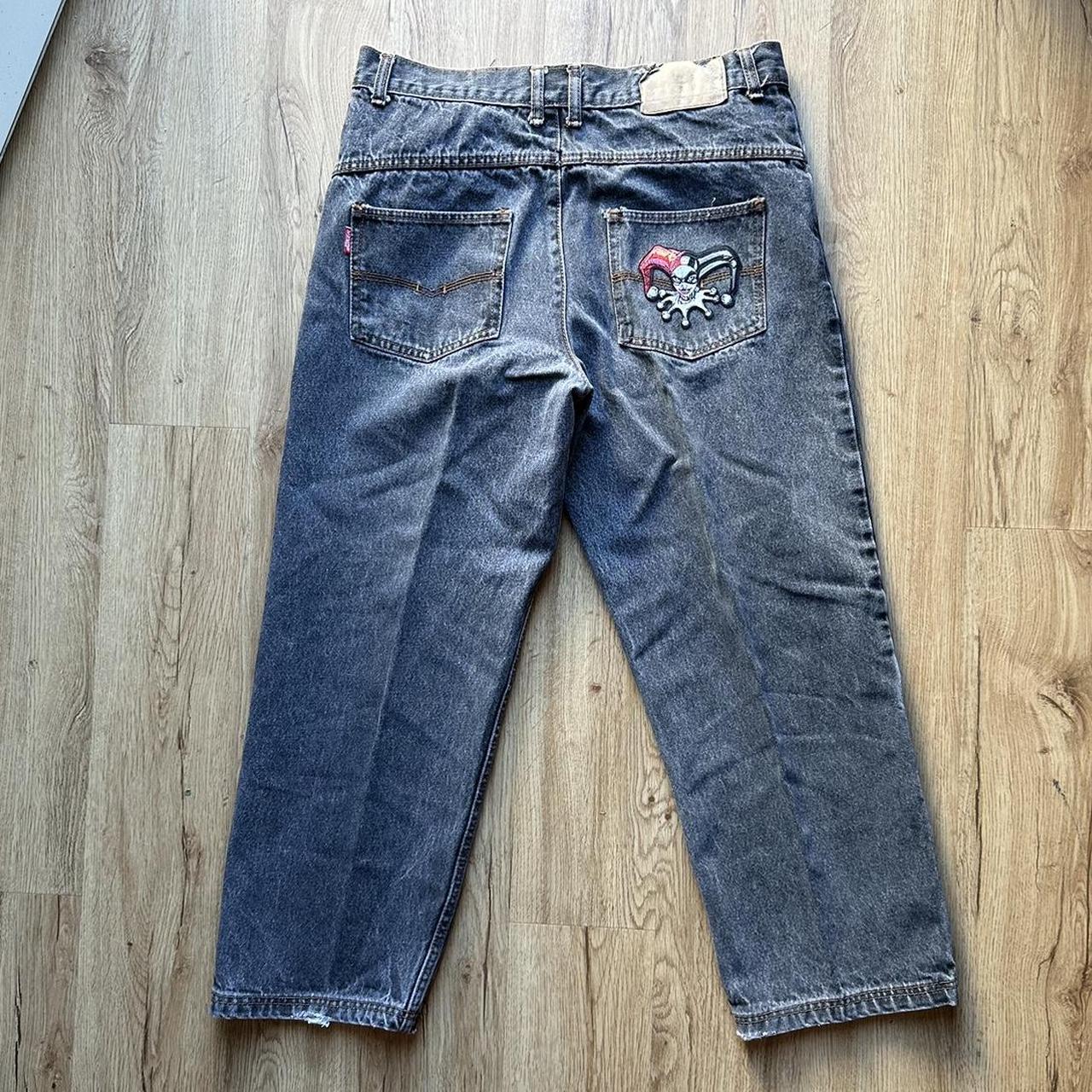 Y2K Joker skate wear Harley Quinn patch jeans. Super... - Depop