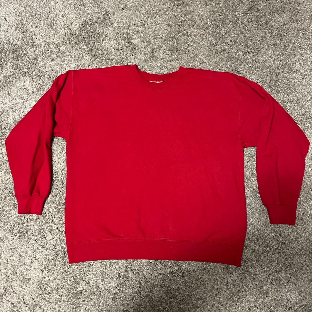 Hanes Men's Red Sweatshirt Depop