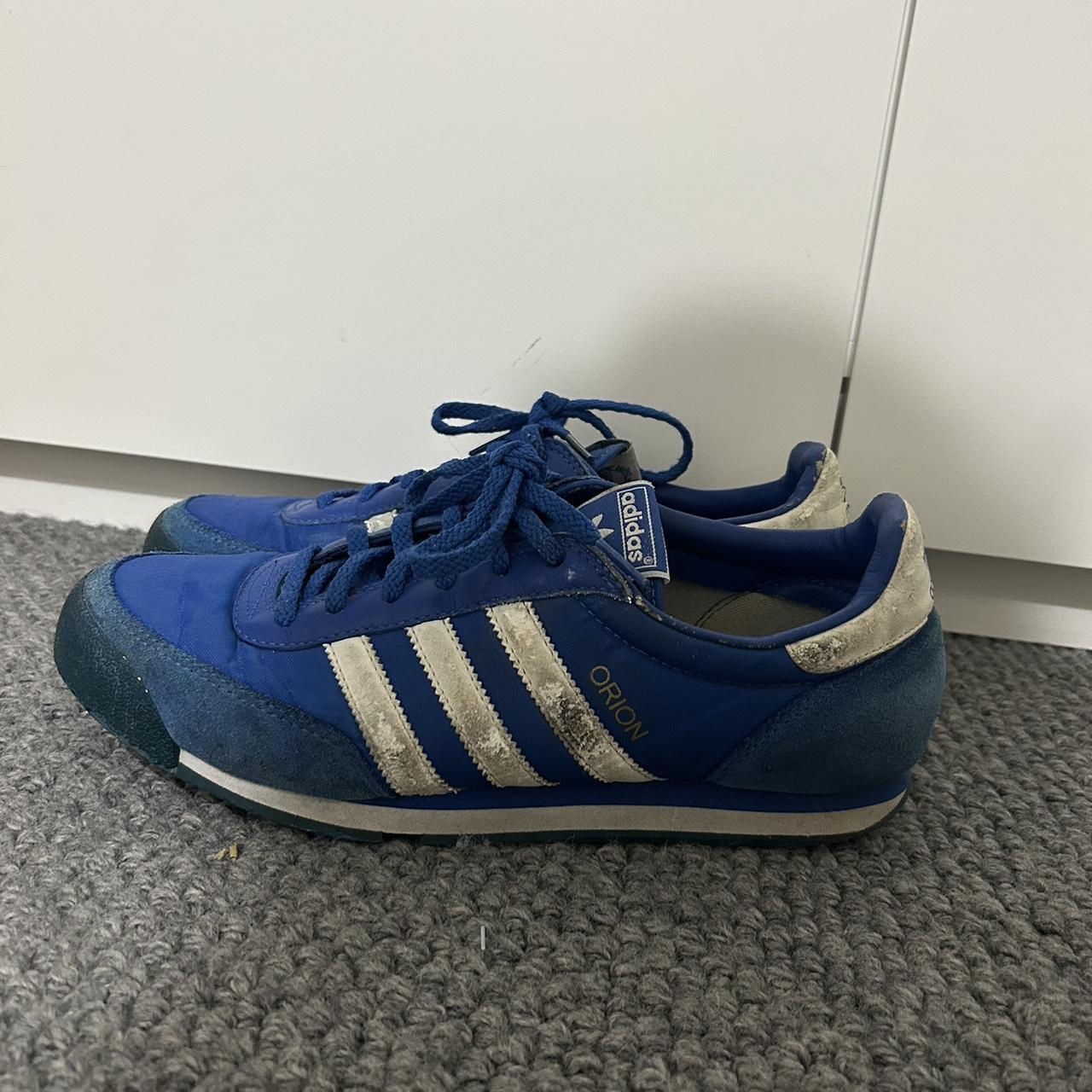 Adidas Men's Blue and White Trainers | Depop