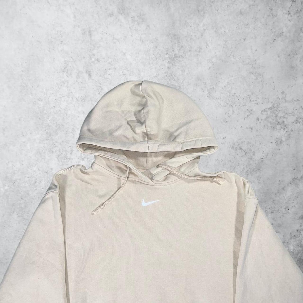cream nike swoosh hoodie