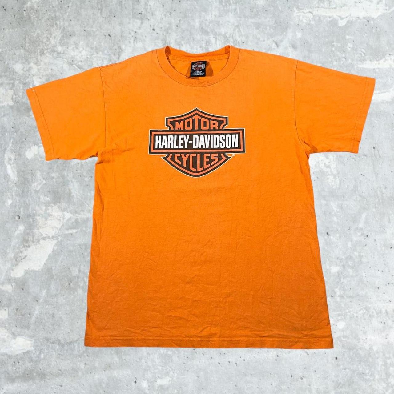 2004 Harley Davidson Orange Flames Tee Size : L... - Depop