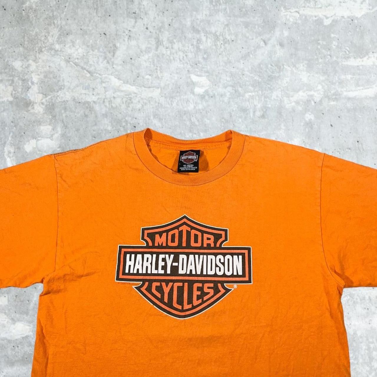 2004 Harley Davidson Orange Flames Tee Size : L... - Depop