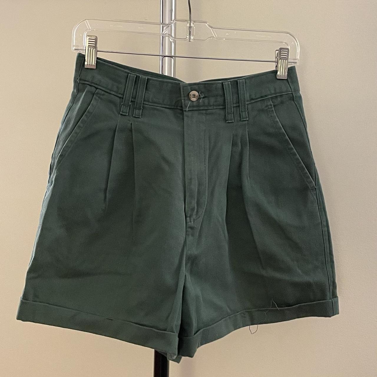 Mid thigh khaki shorts on sale