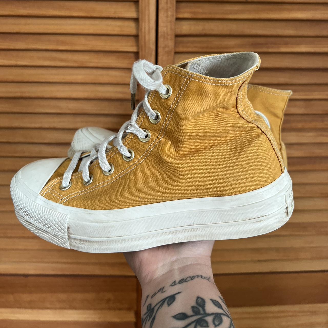 Converse Women's Yellow Trainers | Depop