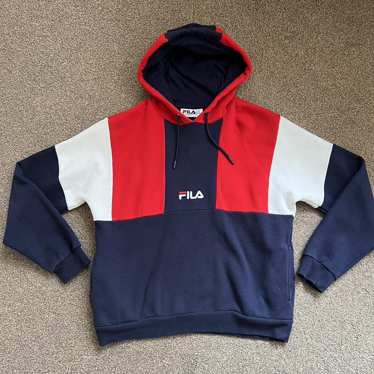 Men s FILA hoodie jacket has two pockets on the