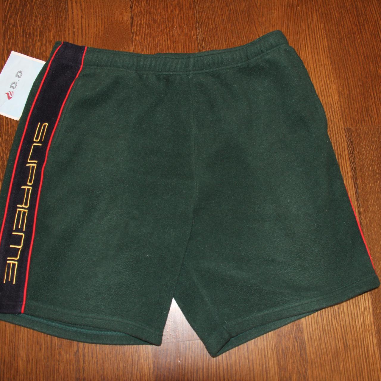 Supreme Men's Green and Red Shorts | Depop