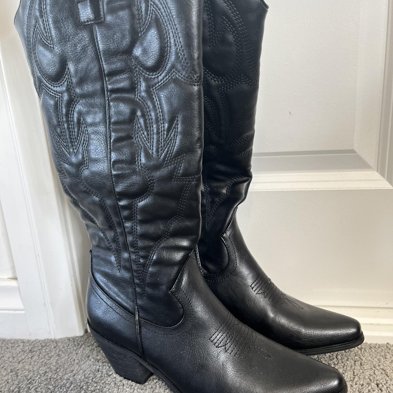 GLASSONS Black cowgirl boots Brand new never worn... Depop