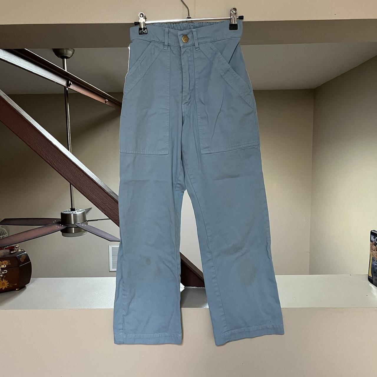 big bud press work pants in baby blue, i believe... Depop