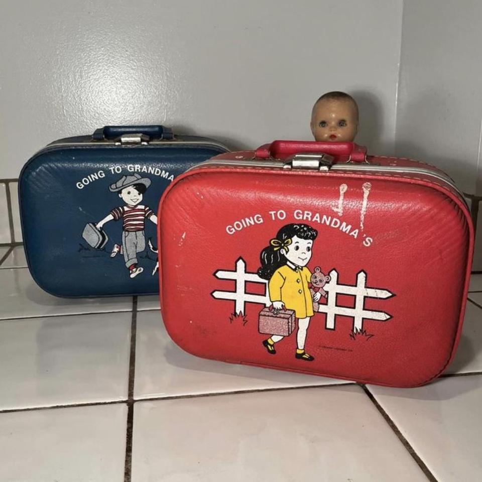 RED IS SOLD VTG 1980s Going to Grandma s Suitcases. Depop