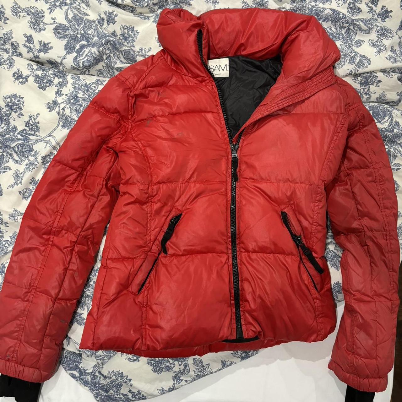 Red Sam puffer jacket 💋♥️🌹 No size tag but fits like... - Depop