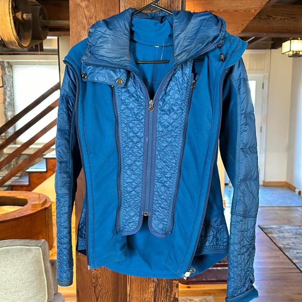 Lululemon Run Bundle Up Jacket Small Blue Down - Depop