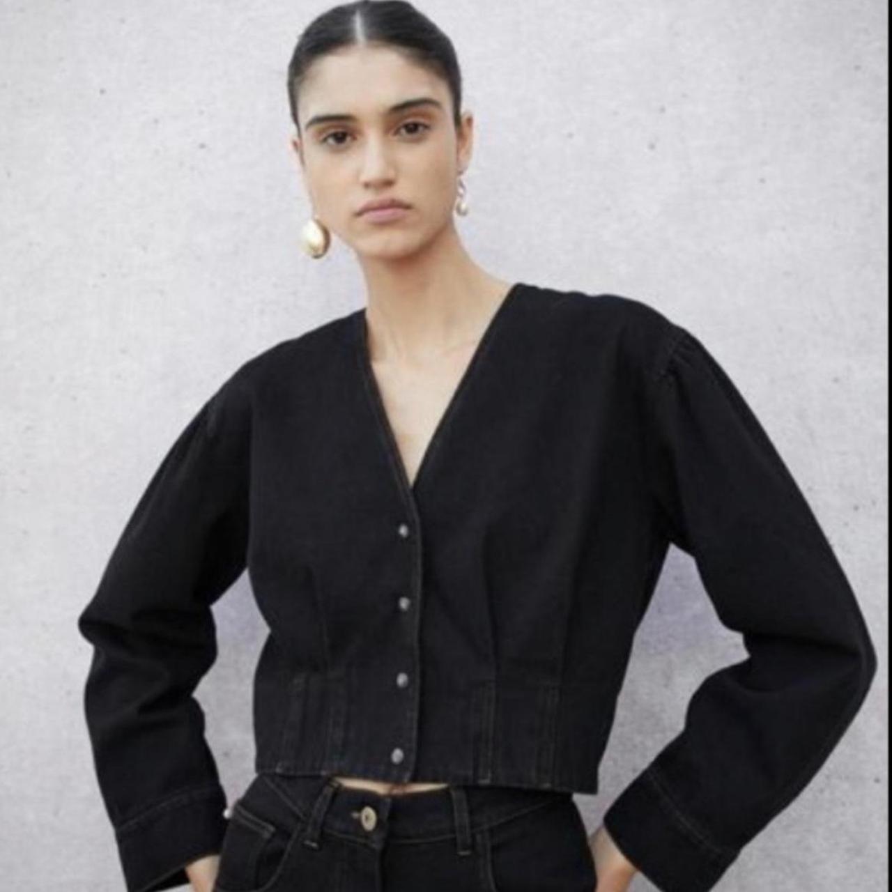 Nanushka gray denim jacket Depop