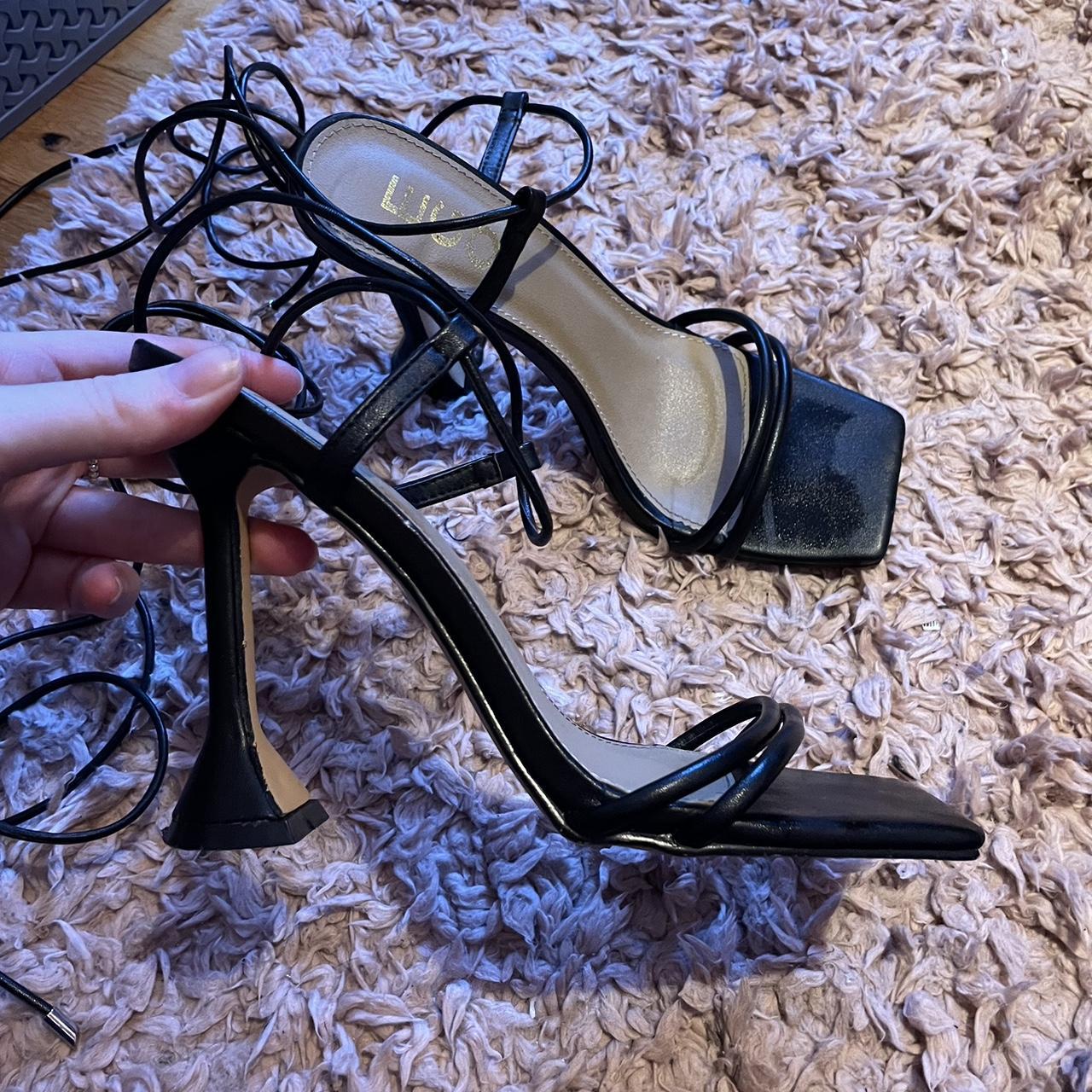 Black EGO strappy heels - Depop