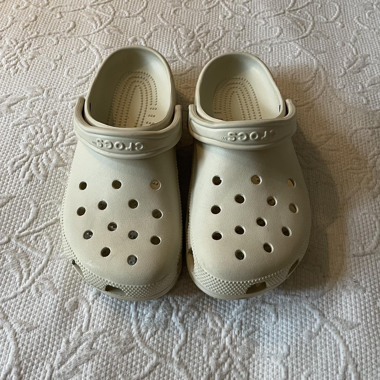 Beige crocs #crocs #beige #casual #summer #slides - Depop