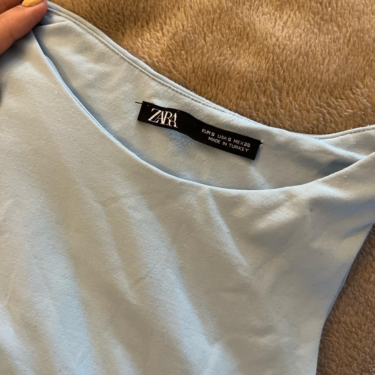 Baby blue zara bodysuit Been worn a few times Good... Depop