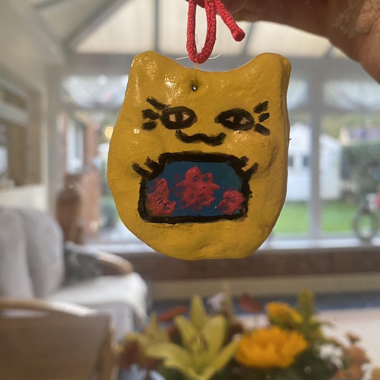 Handmade Crying Cursed Emoji Clay Pin This pin is - Depop