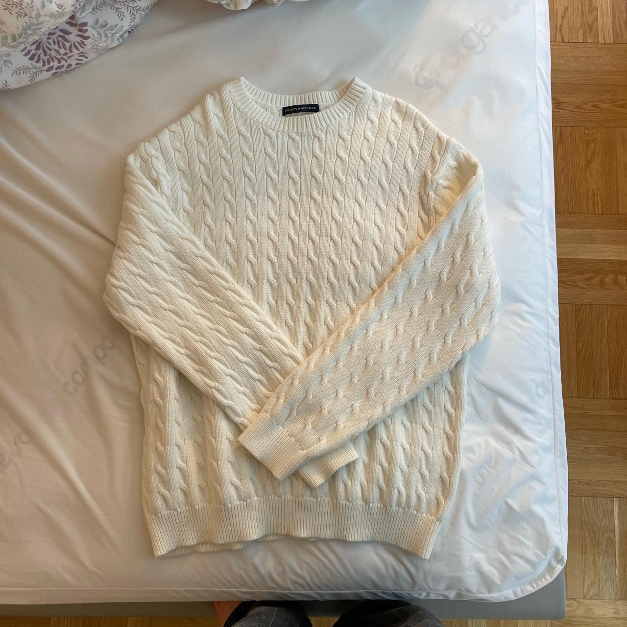 White cable knit brandy sweater. Never worn Depop