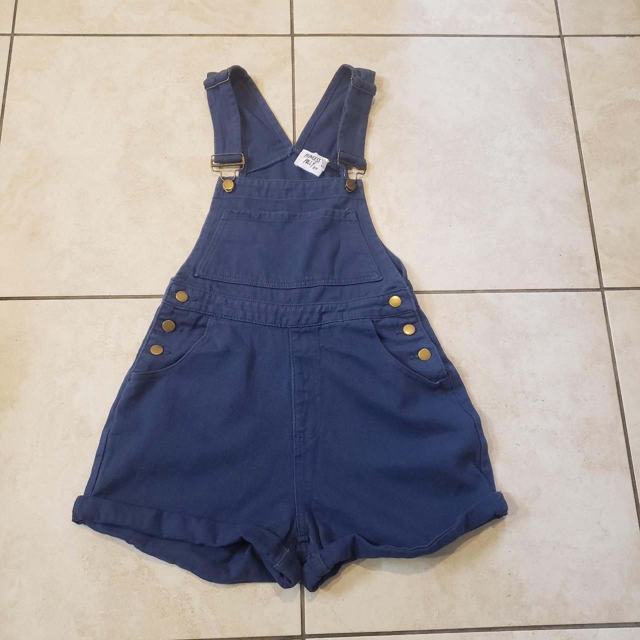 Princess Polly KACEY OVERALLS NAVY used size... - Depop