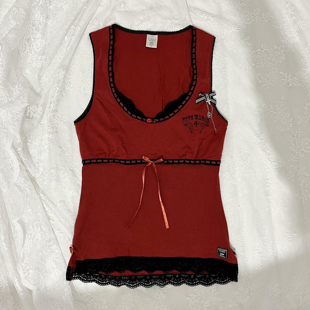 Vive Maria Women's Red and Black Blouse | Depop