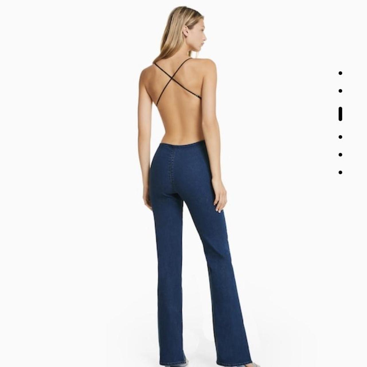 Bershka denim halter neck jumpsuit (as seen Depop