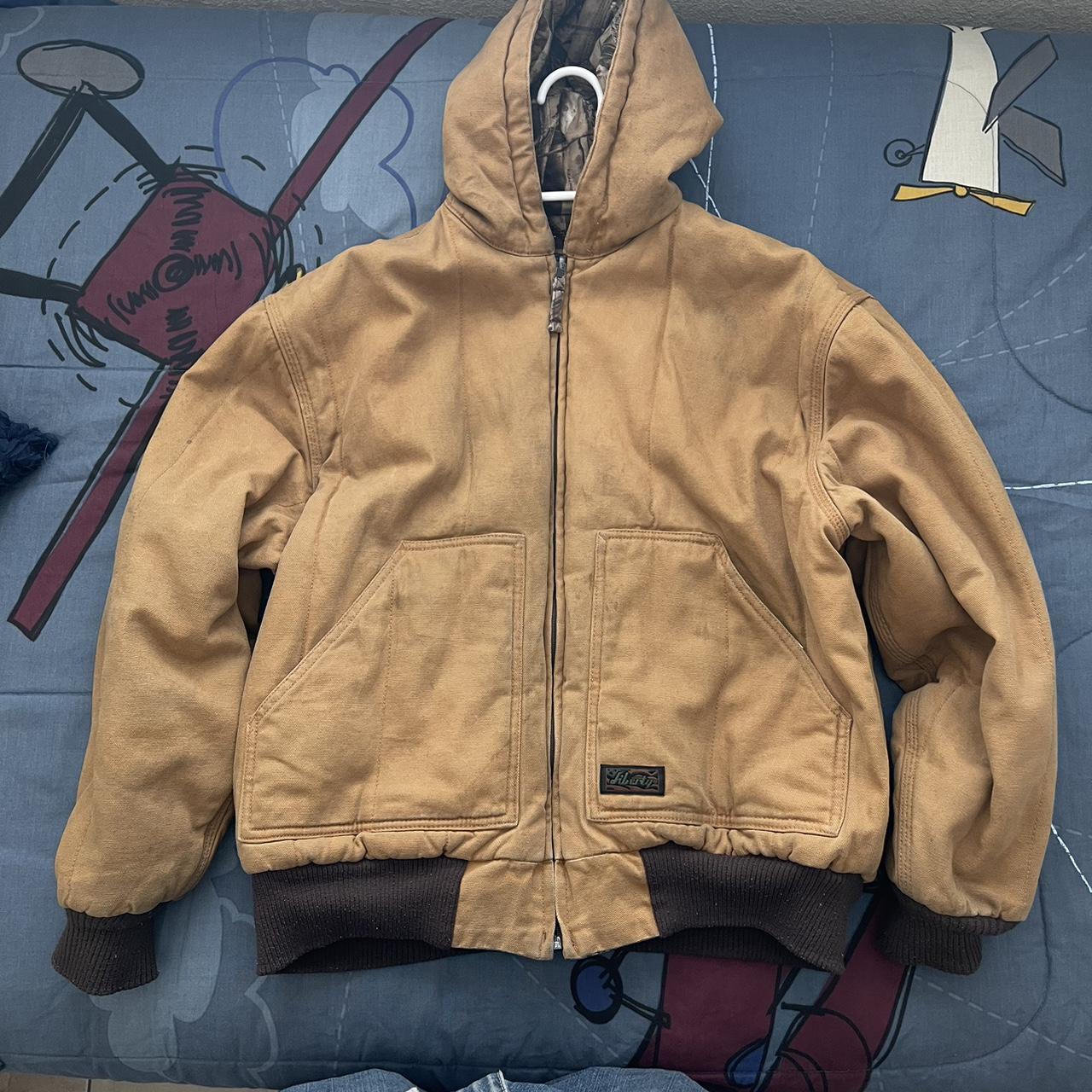 Carhartt Men's Tan and Brown Hoodie | Depop