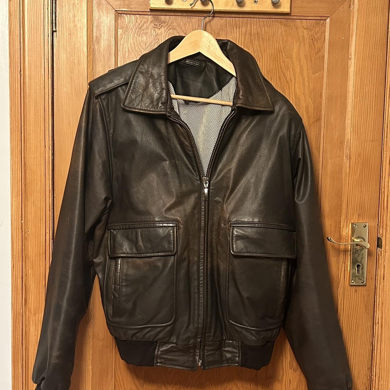 Chevignon leather Jacket a rare one from the 80s. Depop