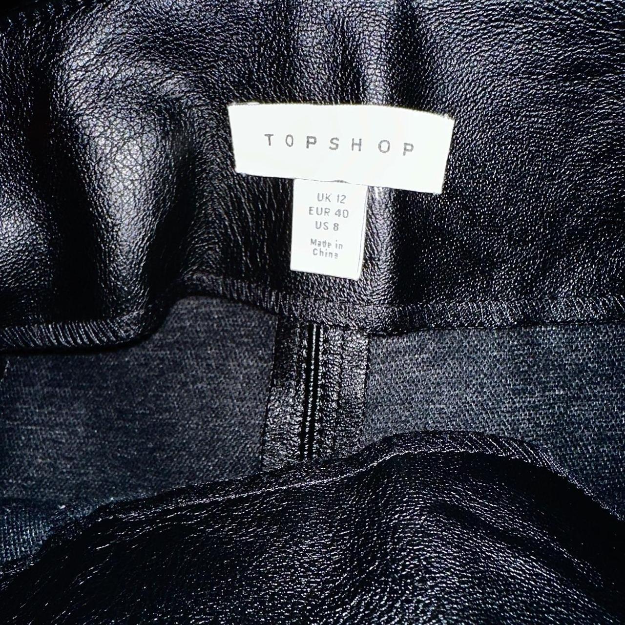 Topshop buckle pleat faux leather mini skirt, size US 8 - Depop