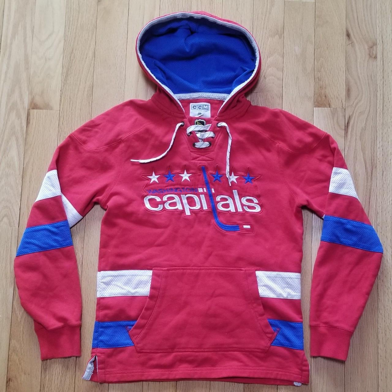 CCM Washington Capitals NHL Hoodie Jersey with skate. Depop