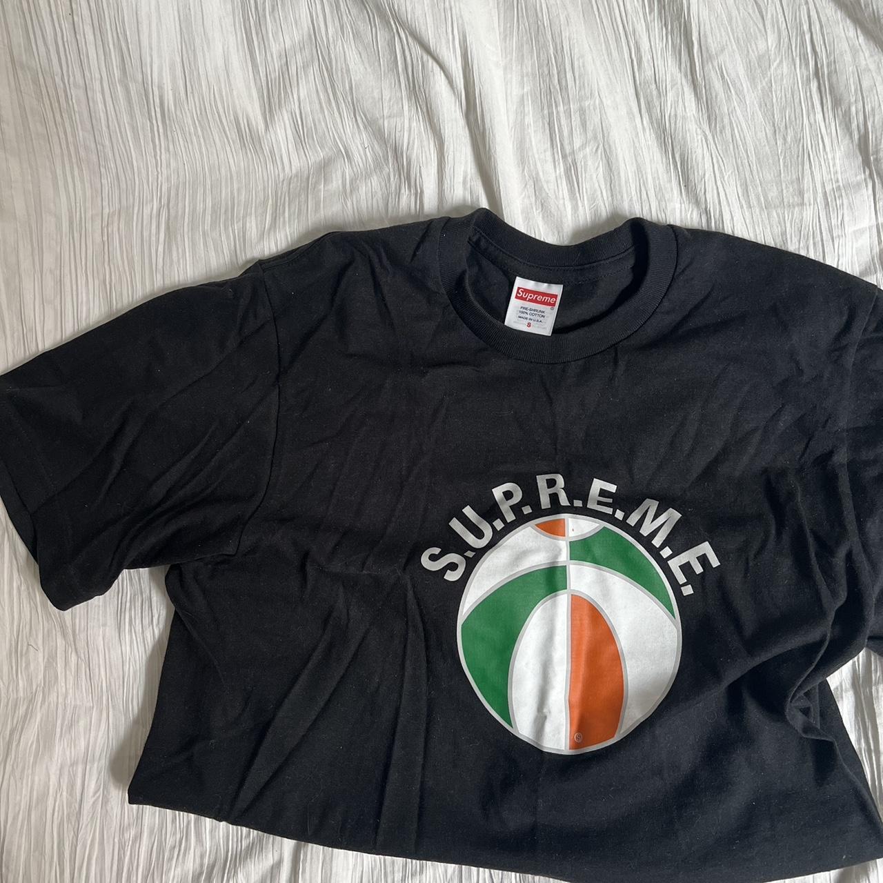 Supreme Mens T Shirt Black Green White And Orange Depop