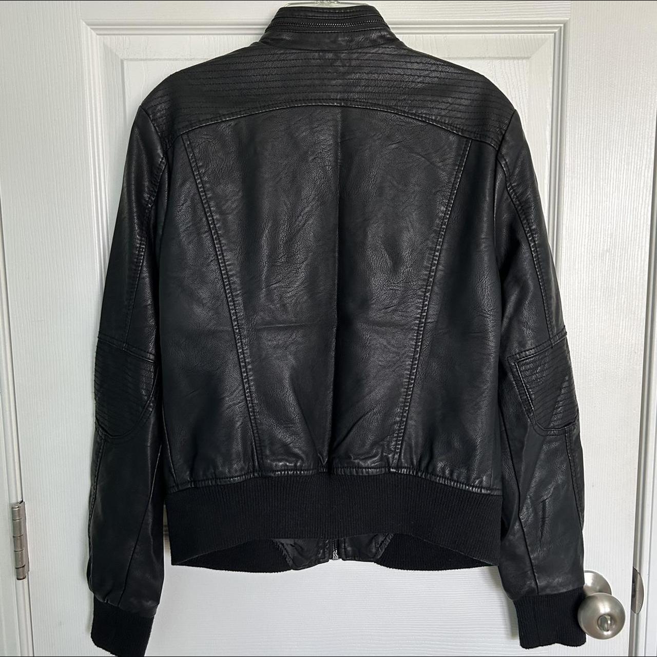 *black vegan leather jacket 🖤 *two side pockets and... - Depop