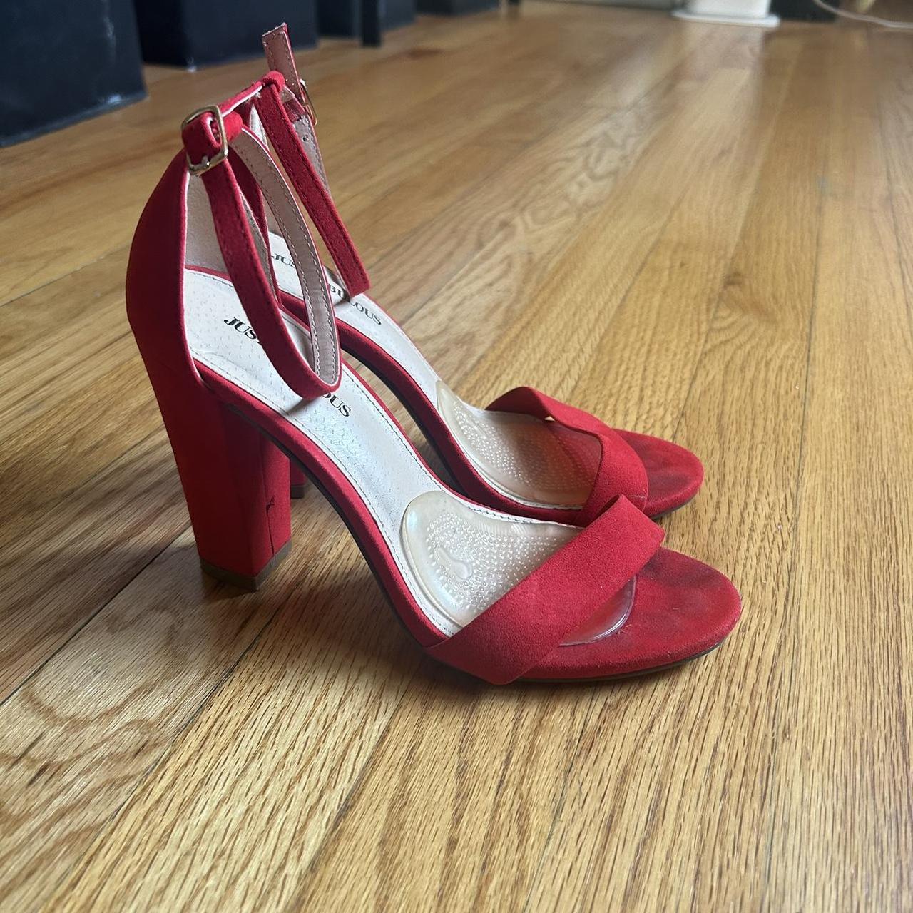justfab red heels