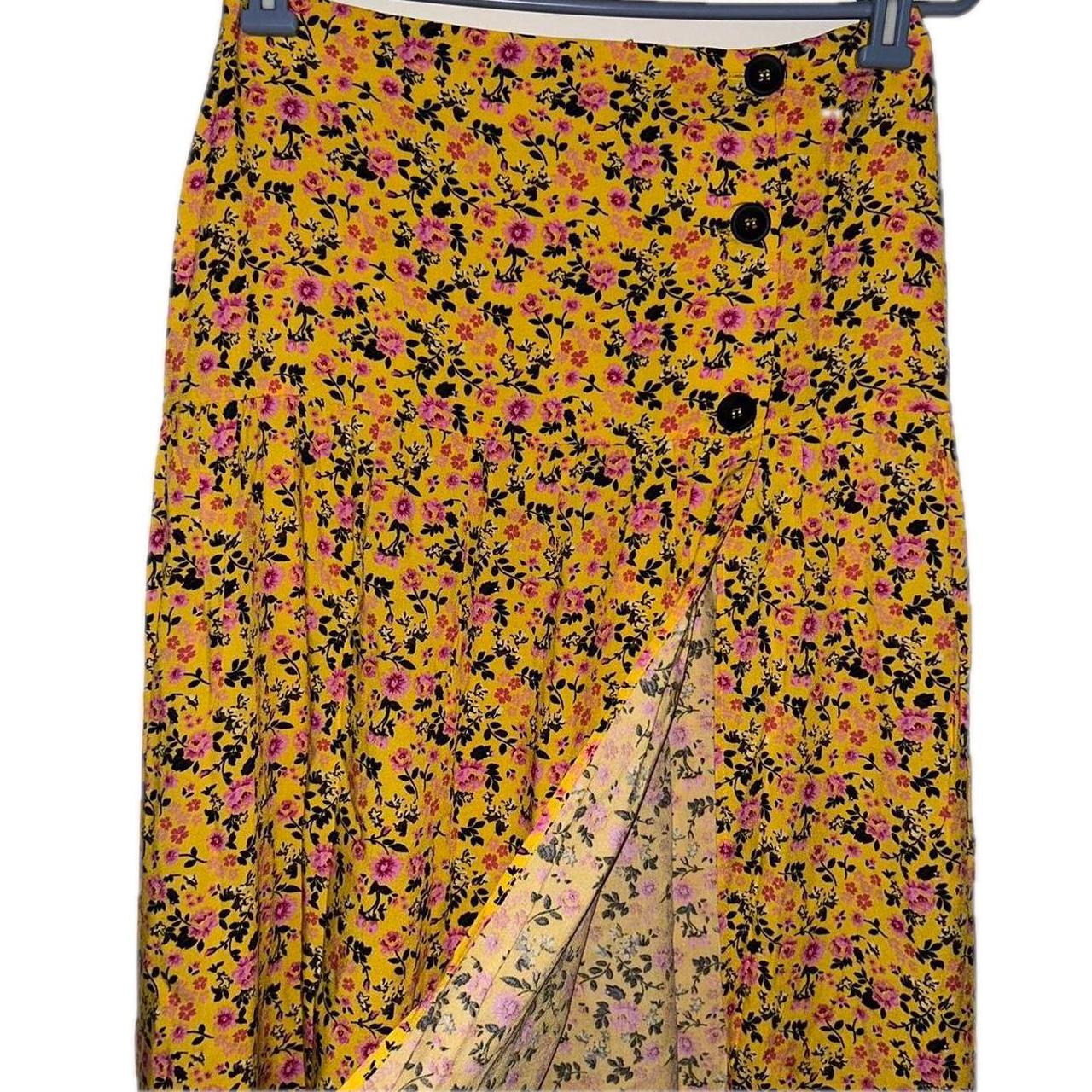 ASOS midi/maxi skirt, yellow floral print