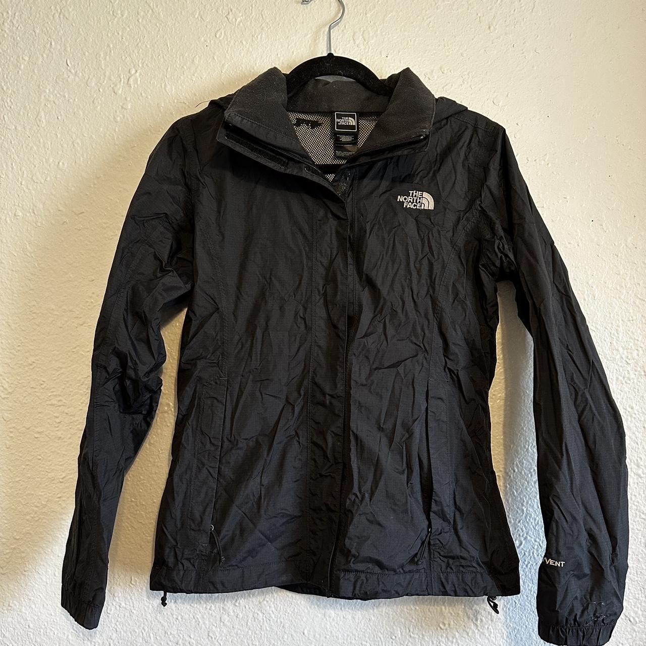 The North Face black raincoat Size small - Depop